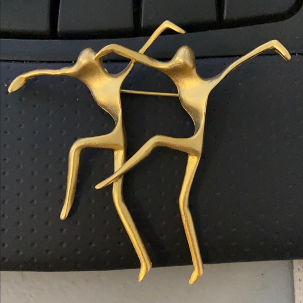 Vintage Modernist Dancing Couple Brooch